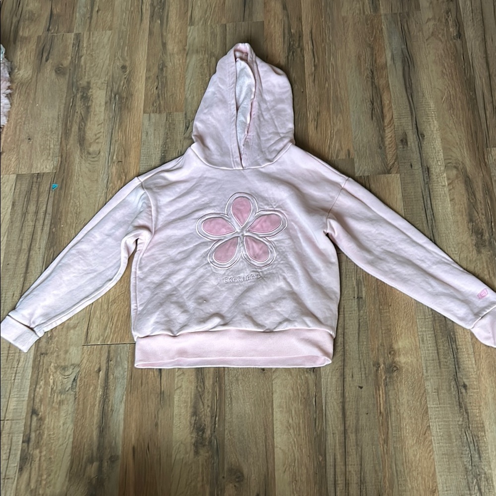 Pink Hoodie with Flower Design
